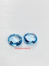 Topaze Bleu Briolette les Deux