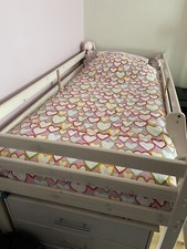 LIT MEZZANINE FILLE AVEC BUREAU ET BANC DE RANGEMENT