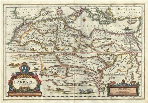 1640 blaeu map the maghreb - map,