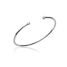 Bracelet Jonc Ajustable CZ Zirconium Argent Massif 925/000 Rhodié Bijoux Femme