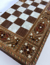 Jeu de backgammon fait main en