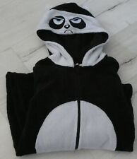 T34 XS : Combinaison pyjama polaire avec capuche noir et blanc GEMO