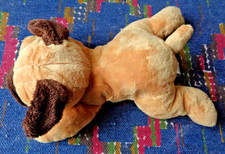 CAI1/ DOUDOU PELUCHE NICOTOY SIMBA  CHIEN COUCHE MARRON ORANGE BULLDOG BOXER TBE