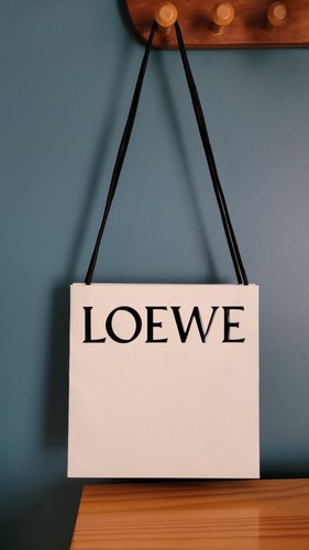 Loewe paper bag white black - bag,