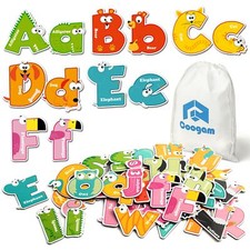 Coogam Jumbo Lettres Magnétiques Ensemble 52Pcs ABC Alphabet Coloré Animal Ma...