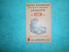 Notice entretien moteurs Lavalette GML 50 et 60
