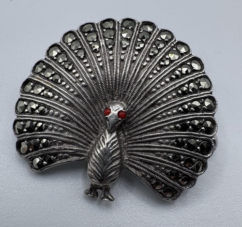 Broche ancienne paon - broche,