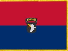 DRAPEAU brodé 101 st AIRBORN - 61x46 cm - Sainte-Mère-Eglise - USA WWII neuf