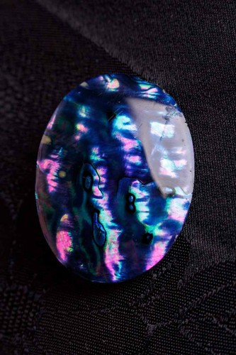 Vintage broche abalone bleu - vintage,