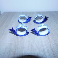 Lot de 4 ronds de serviettes escargots en porcelaine