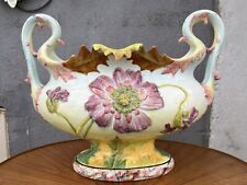 Jardinière en barbotine, Décor au Pavot Signée Delphin Massier Vallauris AM