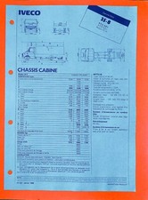 IVECO / FICHE TECHNIQUE / DAILY 35 - 8 / CHASSIS CABINE de 1988