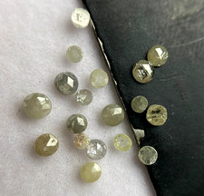 18 Pièces Gris Jaune Mélange Couleur Forme Ronde Rose Cut Naturel Diamant Lot 1