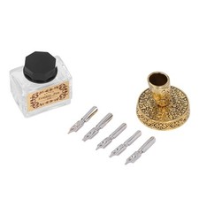 Stylo Cadeau Écriture Fluide Plume D'oie Vintage Stylo Calligraphie Marron