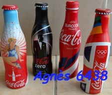 LOT PETITES BOUTIELLES METAL COCA COLA 250 ML VIDES BOND  125 ANS EURO 2016 JO