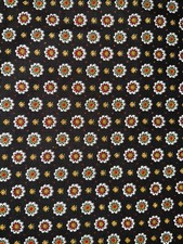 Tissu ancien coton provençal fond noir  larg  140 cm x 300 cm C838