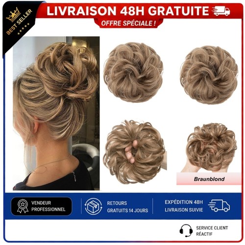 Postiche chignon bouclé - , queue