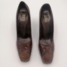 CHRISTIAN DIOR escarpin talons  en cuir marron taille 37 EU / size 5.5 US 4 UK