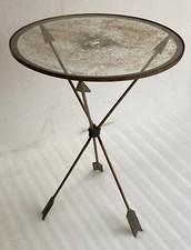 1950/70 Guéridon Fer Forgé Vintage Decor En Forme De Fléches Style Jacques Adnet