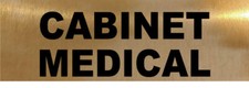 CABINET-MEDICAL Plaque de porte en aluminium couleur or texte en noir
