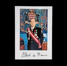 Prince Regent Albert II De Monaco Signé Royalty Photo Royal Document Autographe
