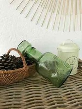19 ⚜️ Ancienne Bouteille Carafe En Verre De Couleur Verte Vintage