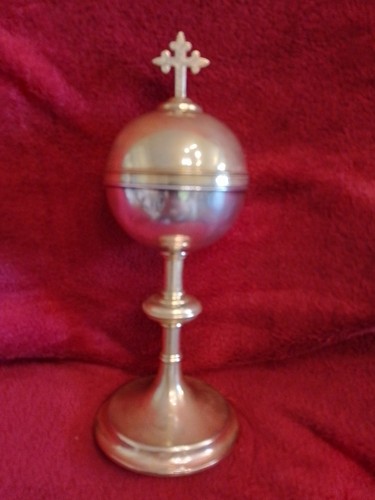 Ancien ciboire laiton et - ,