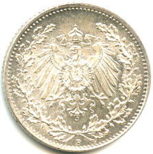 Allemagne 1/2 mark argent 1917