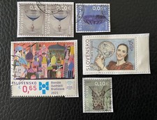Lot de 6 timbres de Slovaquie année 2021 - encore sur fragment P55