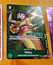 ONE PIECE ENGLISH CARD PROMO HOLO GAME CARTE Okiku OP01-035 WINNER EN MINT