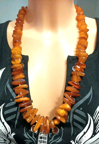 Ancien grand collier ambre - grand,