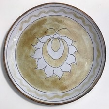 Rare Grande Assiette Signée Alain Maunier Vallauris Vintage D 25 Cm N1