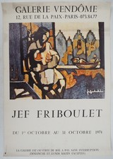 [AFFICHE D'ART]  Jef FRIBOULET : Femme à la fenêtre  #Galerie VENDÔME, 1974