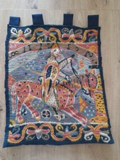 Tapisserie de type norvégien. Scène médiévale.44X36
