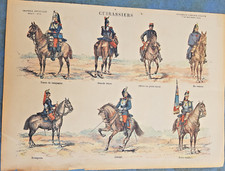 planche image épinal ancienne militaria uniforme cuirassiers