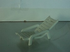 PLAYMOBIL camping car maison vacanciers piscine chaise longue transat blanc