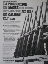 2/1980 PUB SACO MAREMONT MITRAILLEUSE M2 HB 12.7 MM MACHINE GUN FRENCH AD