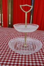 Serviteur muet ancien en verre 2 plateaux