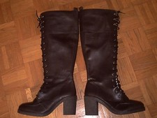 bottes hautes genoux texto talon 8,2 cm lacees 41 NEUVES fermeture eclair cote