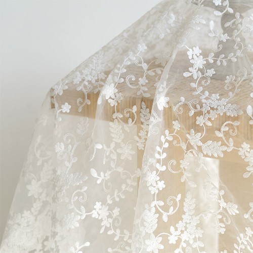 Organza brodé dentelle - brodé,