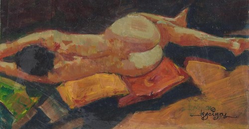 Tableau ancien huile portrait - huile,