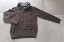 Pull homme marron col