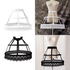 Style vintage femmes 2 cerceaux sacoche jupon jupe évider cage à oiseaux