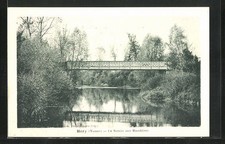 CPA Hery, le Serein aux Baudieres, die pont im Park 
