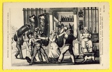 cpa Gravure Anglaise Ancienne PARIS Marchand de VINS Dispute de CHARBONNIERS