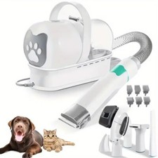 Kit Toilettage Chien Chat Aspirateur Silencieux Tondeuse Poil Animal Compagnie 7