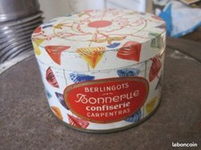 ANCIENNE BOITE A BONBON BERLINGOT BONNERUE CONFISERIE CARPENTRAS 13,5 cm