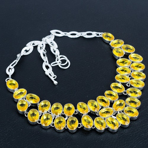 Collier bijou ovale - , citrine