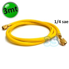 Tuyau flexible jaune 300 cm 1/4 SAE pour gaz réfrigérant