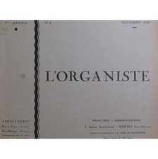 L'Organiste 3e Année No 2 Couperin Rembt Orgue 1936